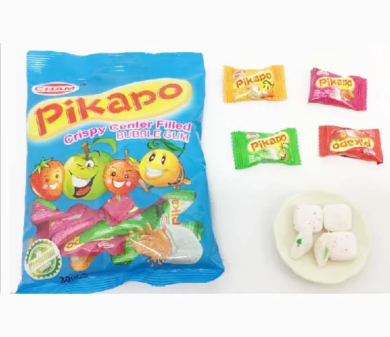 
CRISPY JAM FILLING BUBBLE GUM CENTER FILLED BUBBLE GUM 