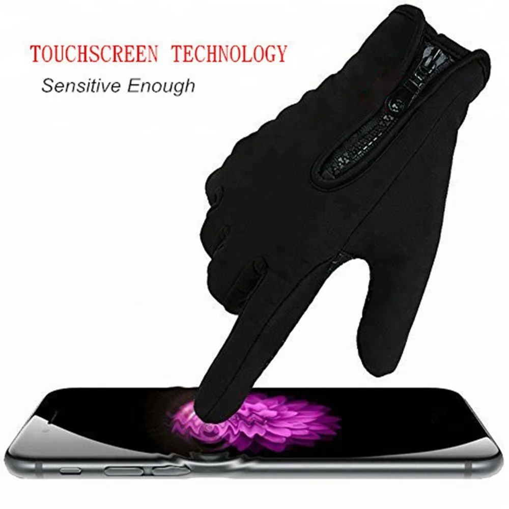 
OEM Five Fingers Silicone Print Palm Winter Bicycle Gloves 