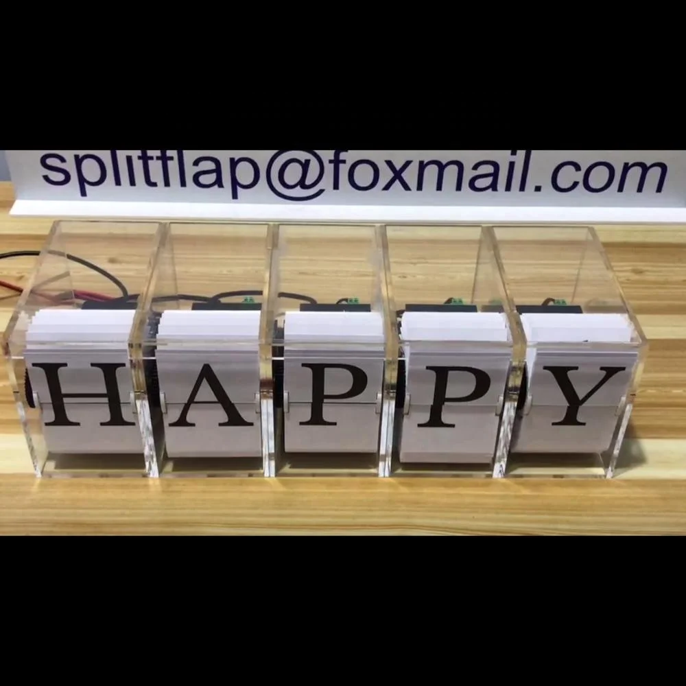 
transparent boxes of split flap display board 