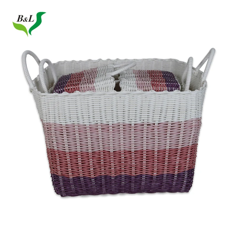 
Colorful new cheap PP hand-woven storage basket 