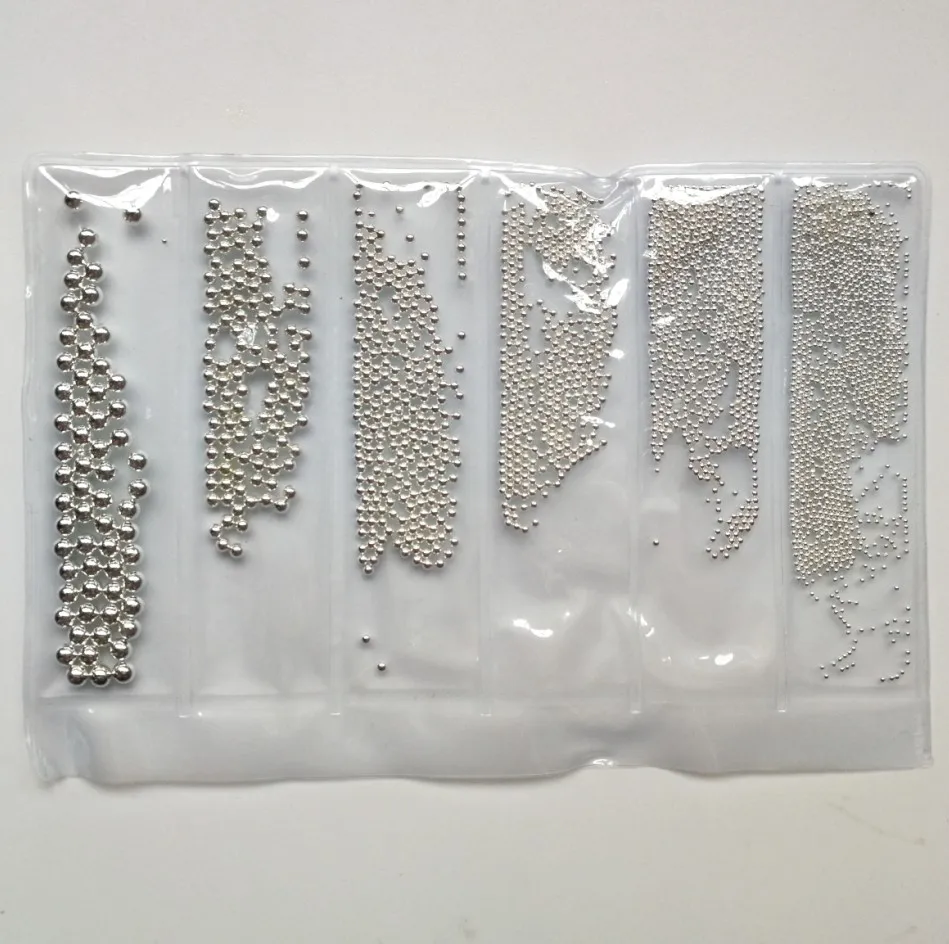 
3D nail art caviar 6size bag pack mixed nail art caviar decoration 3D nail metal caviar beads 