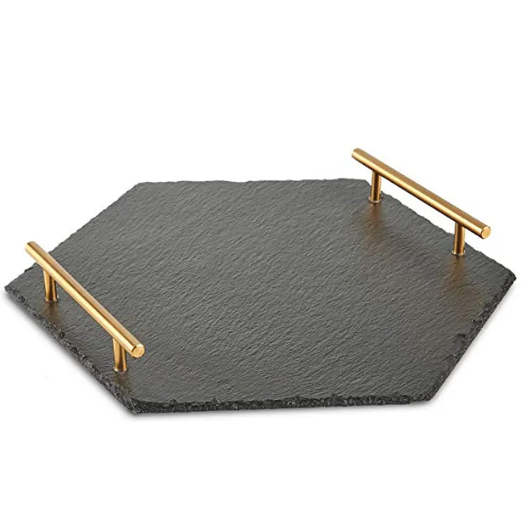 Surface Polished Stone Kitchen Cutlery Tray High Quality Material Cheese Slate Plate Custom Details