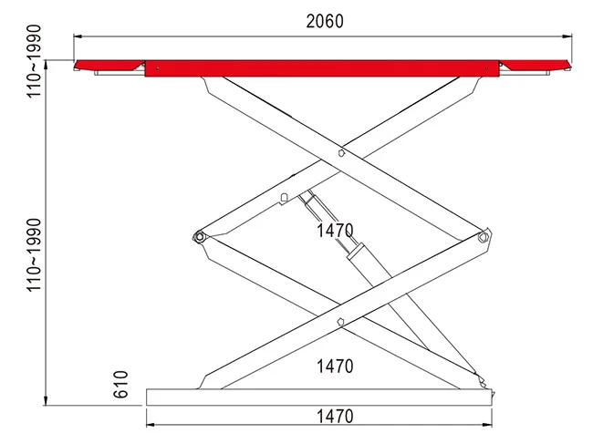 LAUNCH TLT632AF small scissor lift car lift basement car lift