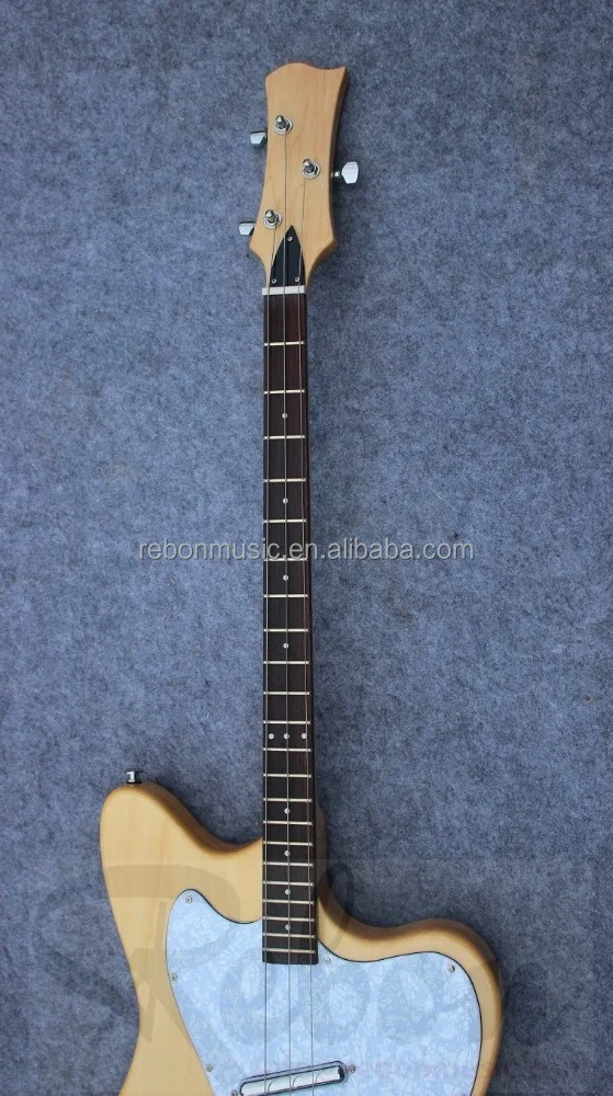Weifang Rebon 3 string electric guitar with lipstick pickup in wood colour