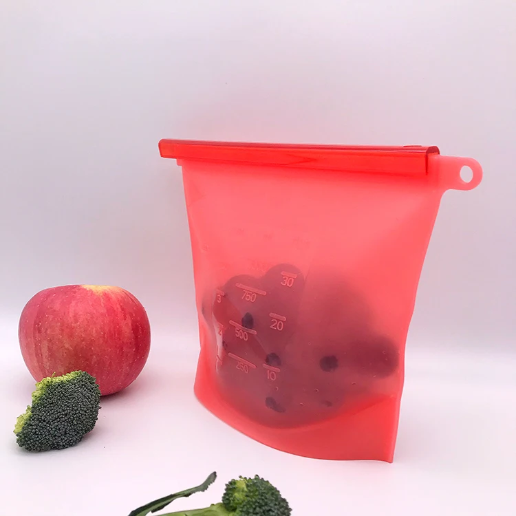 Reusable Vacuum Food Bag Silicone Food Storage Bag Fruits Vegetables Meat Preservation kits