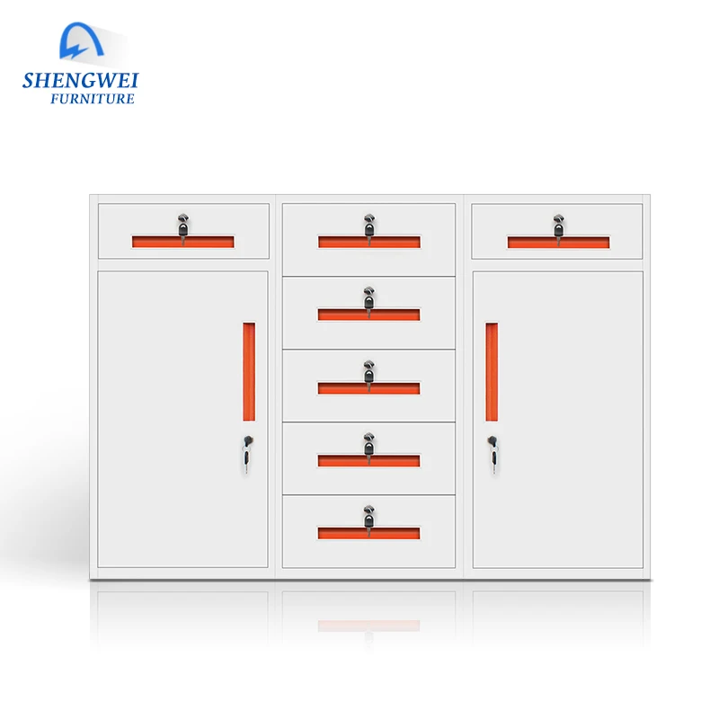Luoyang new office storage 3 sections combination file cabinet vertical steel drawer cabinet