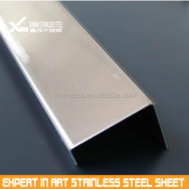 
Good quality 304 stainless steel U channel for apartment decorative skirting 