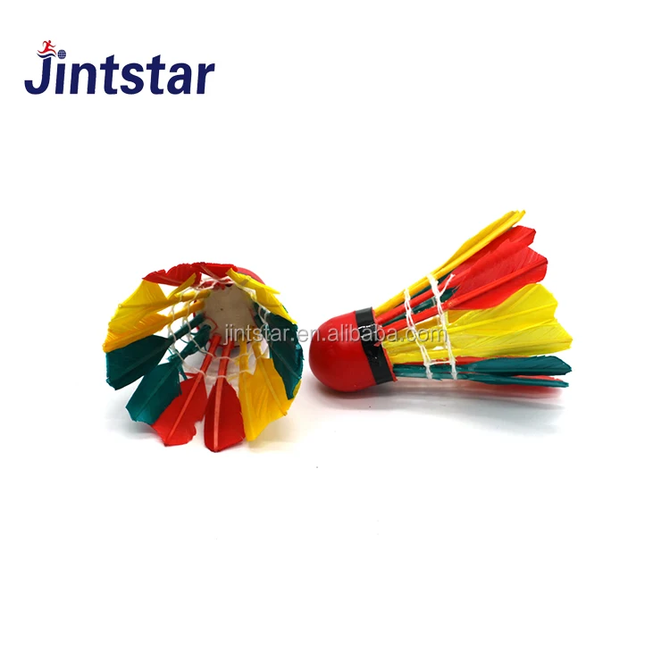 
2018 China factory top grade colorful feather badminton shuttlecock 