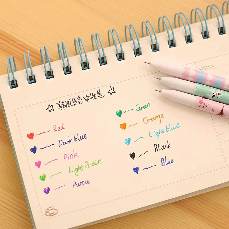 School Supplies China Free Sample Kawaii Gel Pen Set 6/10 Pack