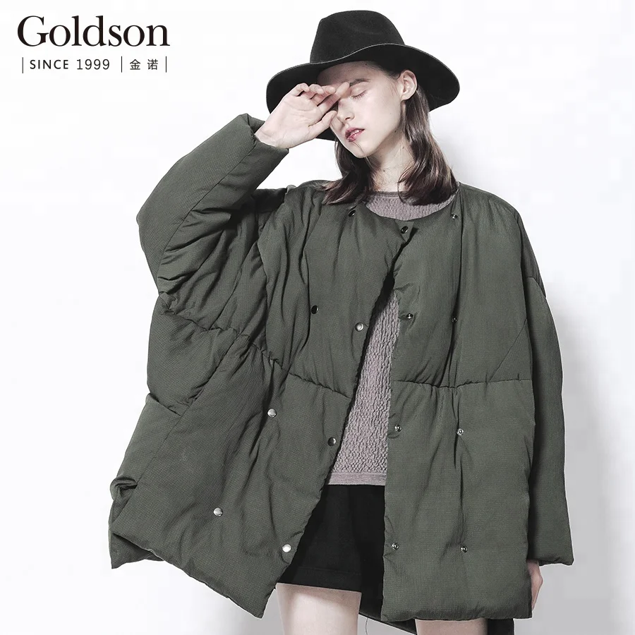 European Custom Clothing Top Design Women Down Jacket For Winter With Big Scarf