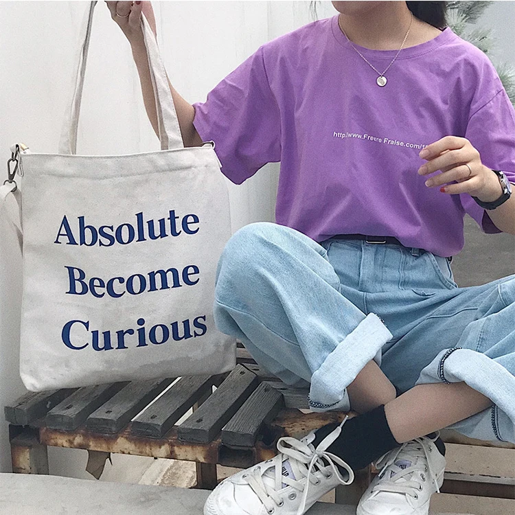 Vintage large capacity cartoon letter printing canvas messenger bags wholesale