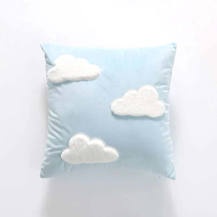 Cloud  Flannelette Home Decorative Square Throw Cushion Cover Sofa Waist throw pillow cover set