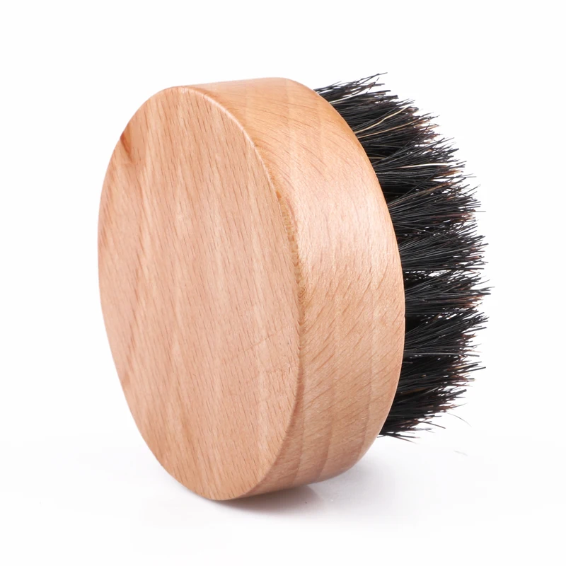 New Products Round Beard Brush With Bamboo Boar Bristles For Man Beards & Mustache Brushes