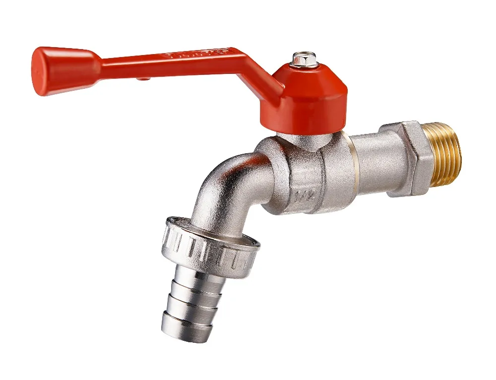 
Wall Mounted Forged Copper Ball Stem Hose Union Nickel Plated PN16 1/2