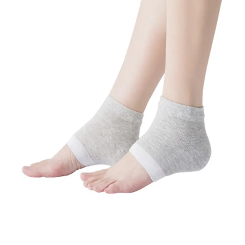 Moisturizing silicone  socks for dry HARD cracking skin Open toecomfort recovery Day night care gel soothing dry cracked heel