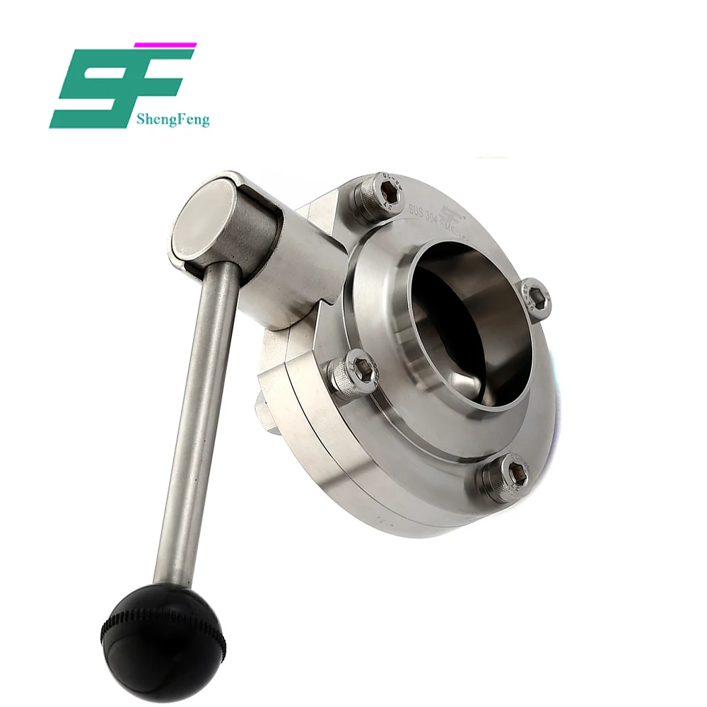 
Promotional sanitary stainless steel hand operated butterfly valves 