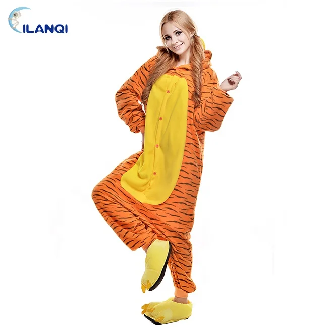 
Custom fancy cartoon tigger dress girl onesie animal halloween pajamas 