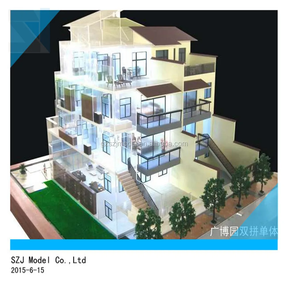 Architecture building model with furniture & villa miniature architectural scale model
