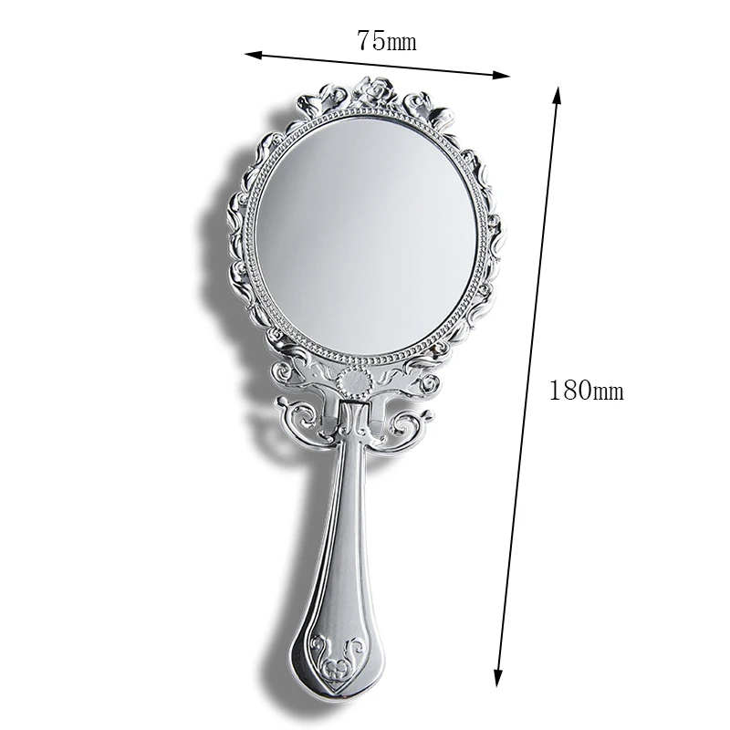 Chinese Vintage Vanity Foldable Custom Hand Held Luxury Mirror With Silver & Gold Color Plating