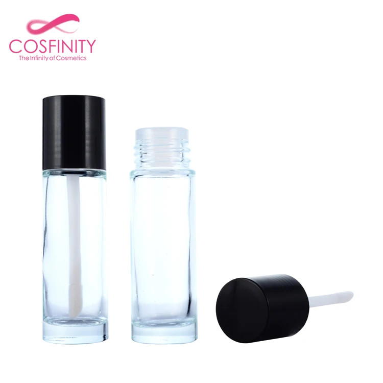 new transparent pink glass empty mascara tube, wholesale mascara packaging tube bottles
