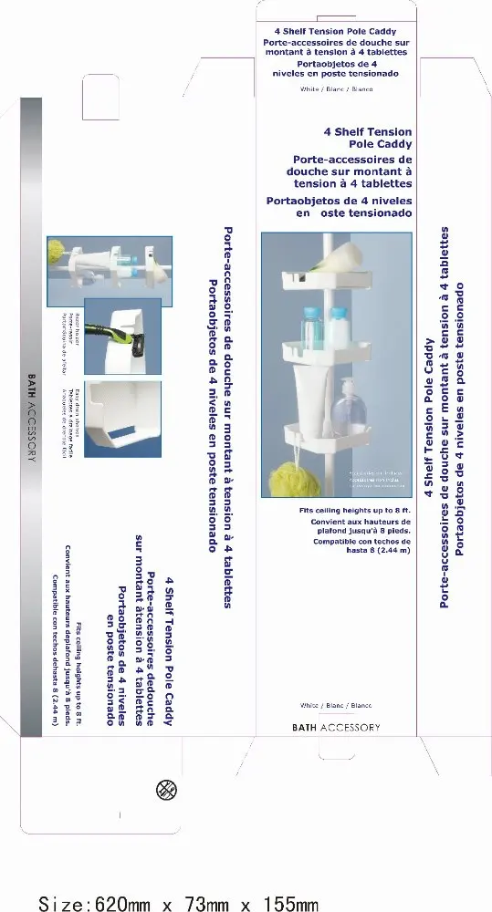 
4 shelf tension pole caddy shelf for shower shower caddy shelf 