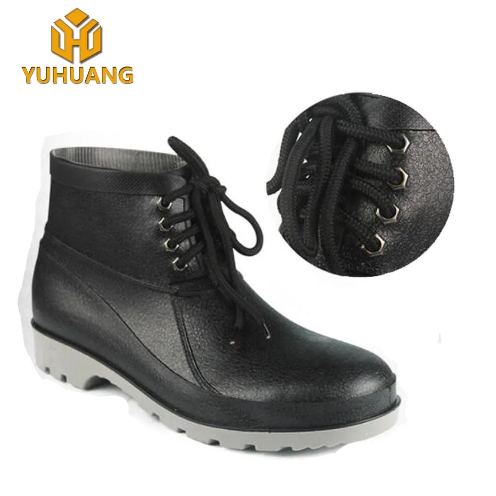 Unisex Ankle Rain boots ,PU outsole steel toe cap boots ,pvc safety boot