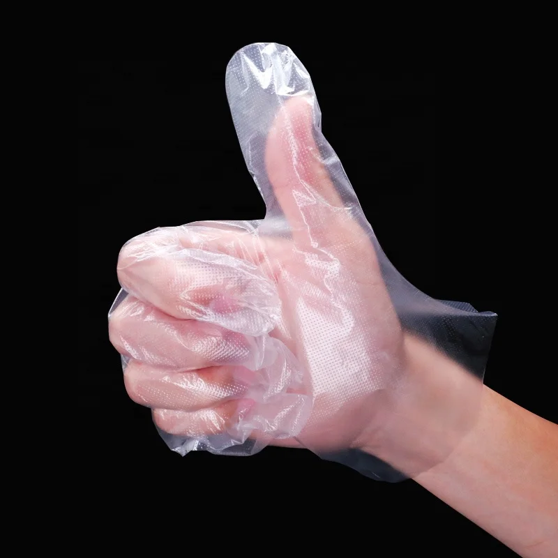 Cheap low density Powder-free and latex-free polyethylene plastic poly ldpe disposable gloves
