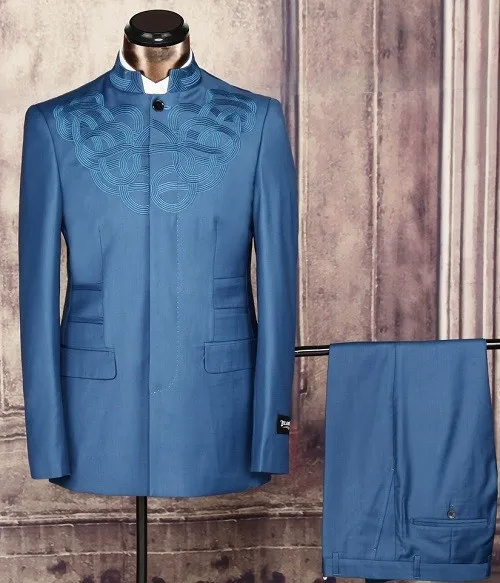 wholesale China latest stand collar wedding suit for men