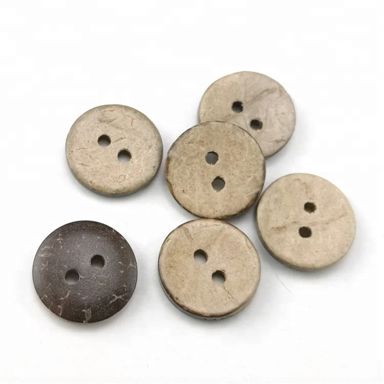 Natural Round 2 Holes Coconut Shell Button For Clothing