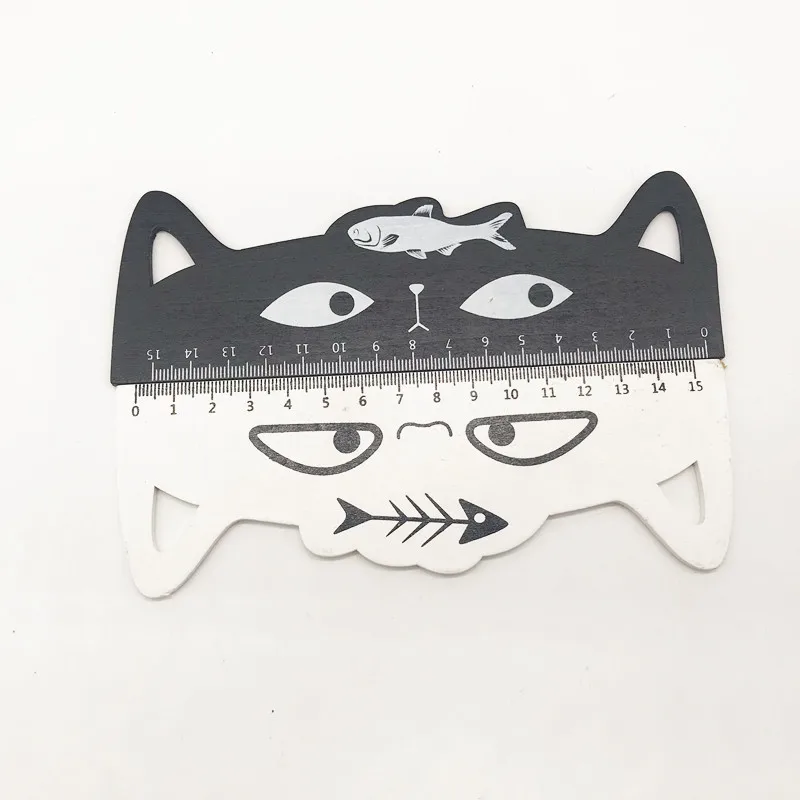 
Cartoon cute cat shaped colorful wooden ruler for kids 