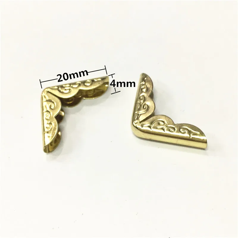 20x4mm Metal Brass Plated Small Corner Protector For Scrapbooking Album Menu Folder