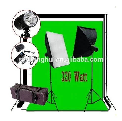 
320W Flash/Strobe Softbox Lighting 10x10 ft Photo Studio Kit 