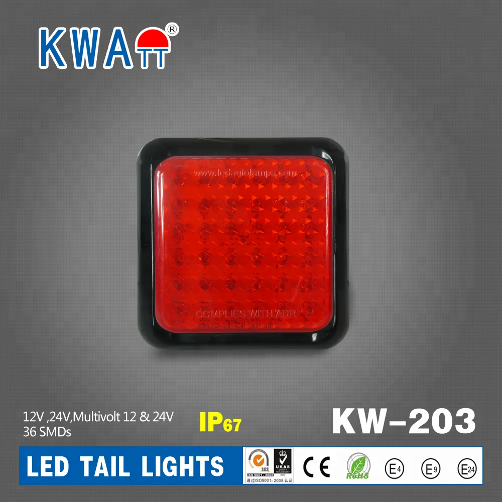 
Factory High Quality 12V 24V Square Vehicle stop turn rear 36pcs LED TAIL Lights for Truck trailer marine 