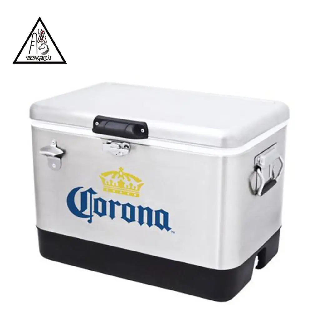 Custom logo 7L 15L 20L 30L 51L ice box cooler retro metal corona outdoor beer cooler box