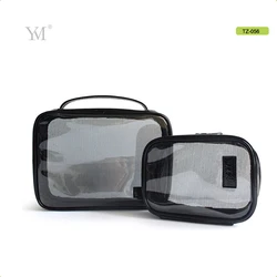 OEM cosmetic pouch blank plain zip lock transparent plastic pvc cosmetic makeup bag