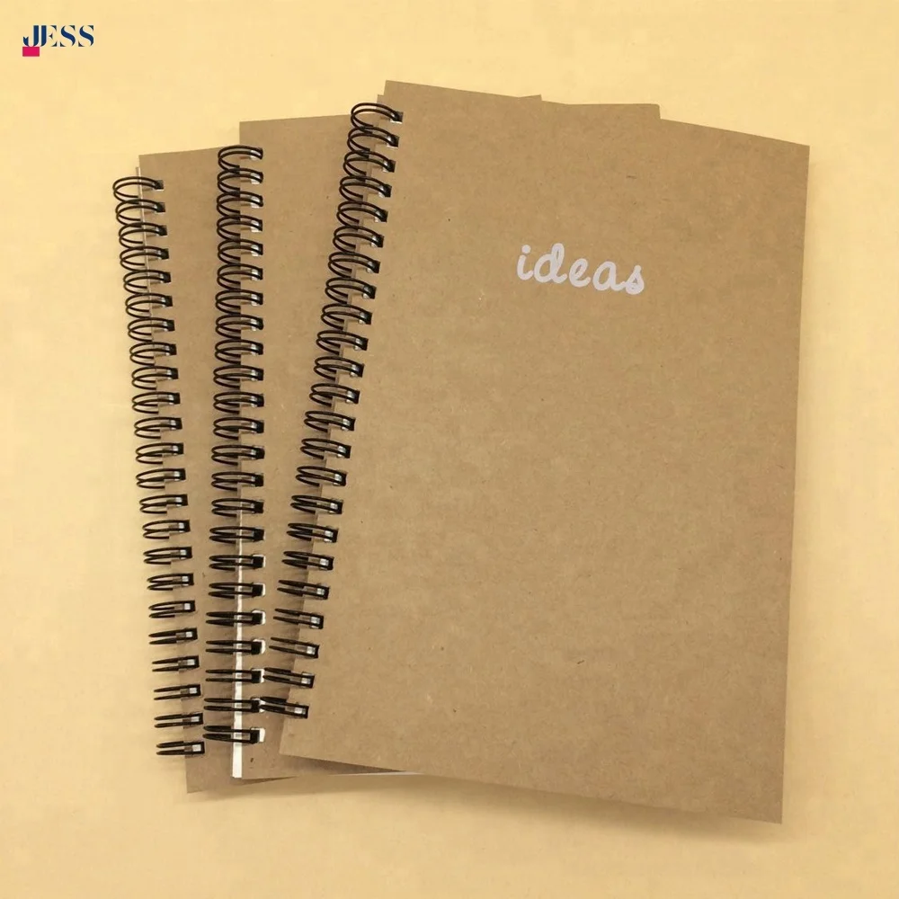 Simple Design Spiral Kraft Paper Blank Notebook Sketch Book