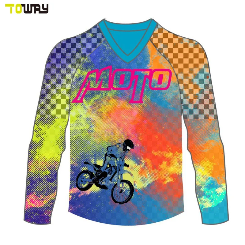 
Motocross Jersey White Motorcycle & Auto Racing Custom Motorbike Racing Suit Digital Heat Transfer Sublimation Print Sportswear 