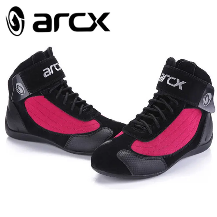 ARCX  Cow Suede Leather Waterproof Anti-skid Fashion Moto Racing Boots Motorbike Touring Riding Shoes