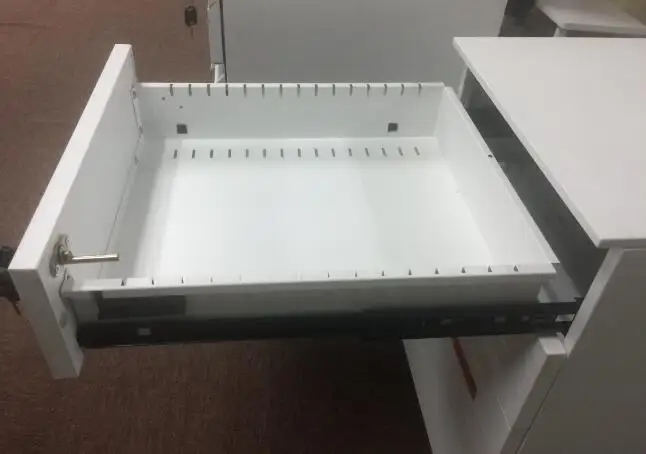 White Color Office Use 3 Drawer Under Table Filing Metal Storage Mobile Pedestal Cabinet