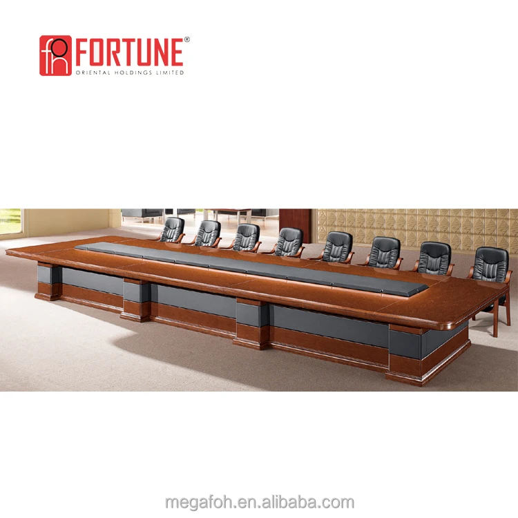 Wooden boardroom office furniture 20 person conference table and chairs