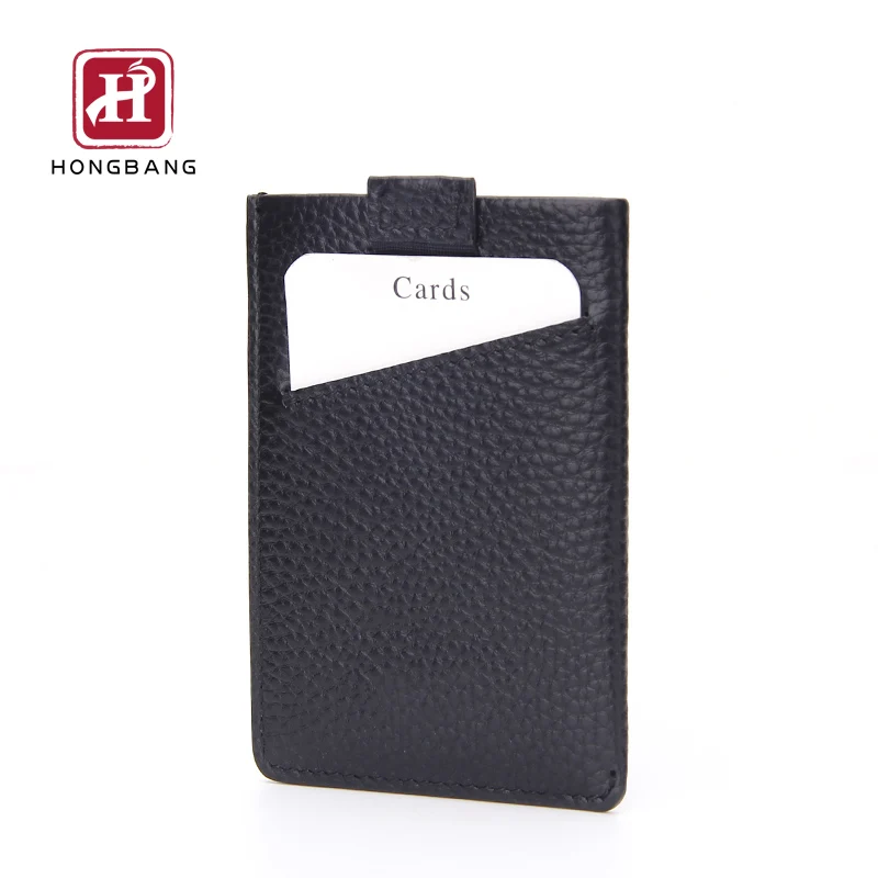 Full Grain Leather Pull Tab Card Holder Design For Credit Card