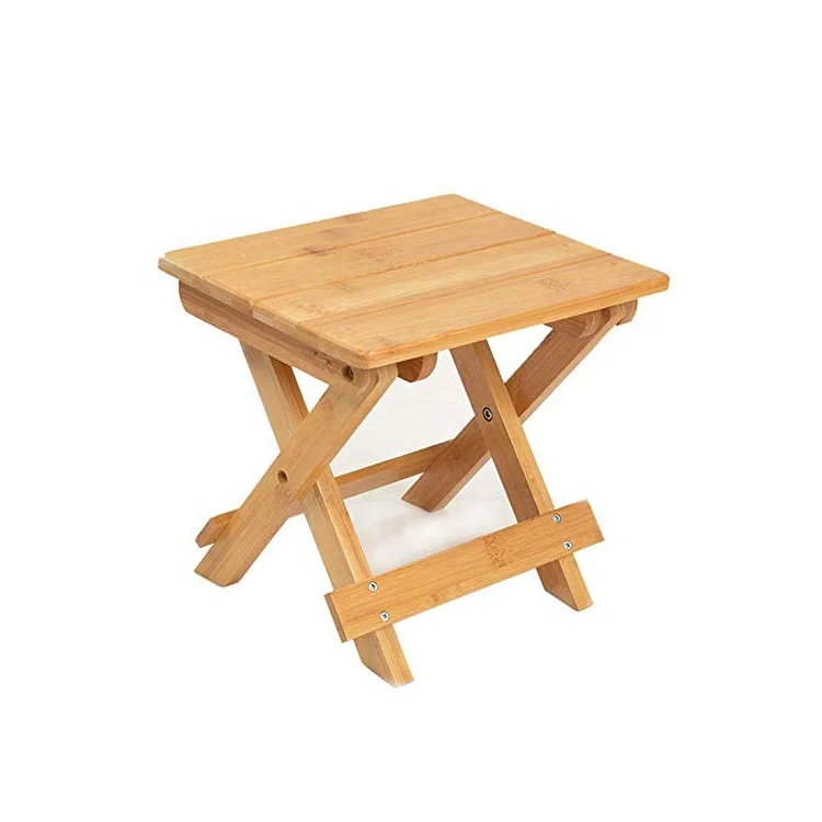 
Modern wooden bamboo folding small bench stool for picnic fishing bathroom garden 