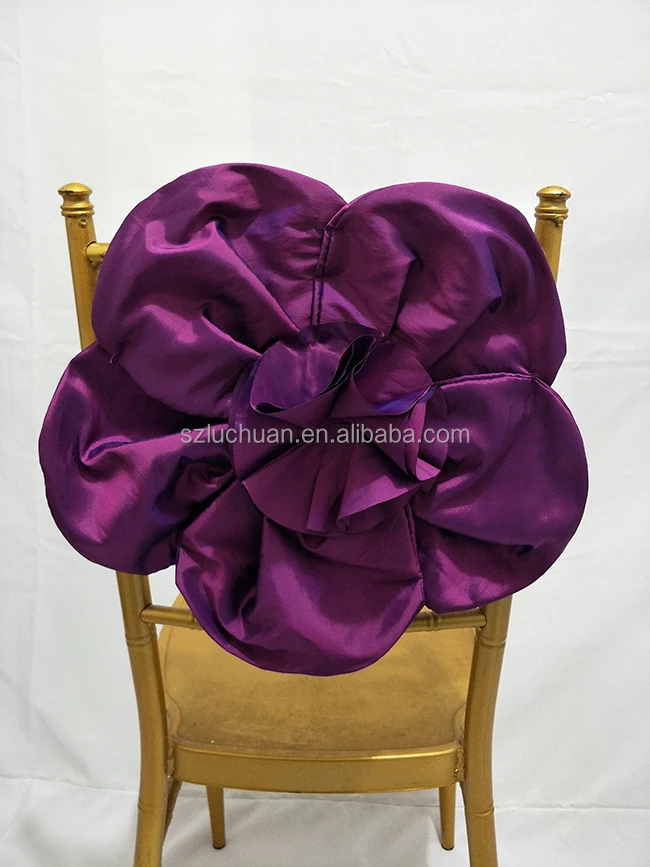 Wedding Purple Flower Tied Party Unique Chair Cover