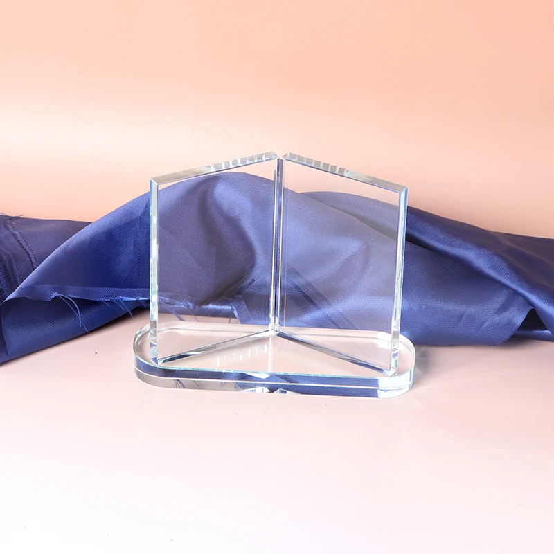 2018 New style blank glass crystal book awards plaque crystal fist trophies from Chinese factory