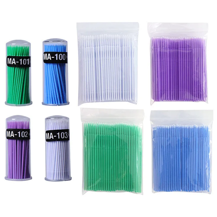 100Pcs/tube Eyelash Extension Individual Lash Removing Swab Disposable Micro Applicators