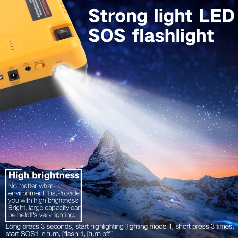 No.1 popular small size portable car jump starter emergency battery power supply with tire pumping air compressor