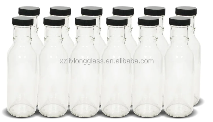 1 Liter Clear Screw Top Glass Beverage Bottle for Juice and Milk