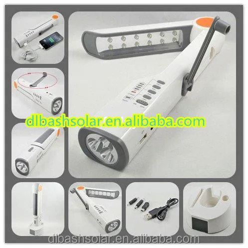 cheap multi-functional solar torch light with FM radio small desk lamp