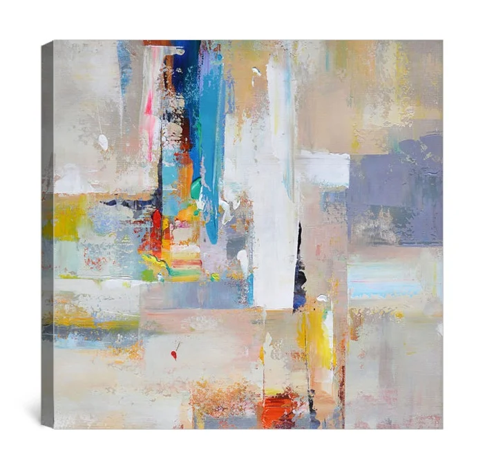 Modern extra large abstract hand painted oil painting for wall art square  artwork home decor