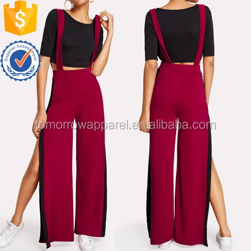 
Crop Tee With Side Split Jumpsuit Manufacture Wholesale Fashion Women Apparel (TA4045SS) 